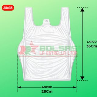 Bolsas Camiseta 28x35 - Saco (10.000 Unds), Blanco