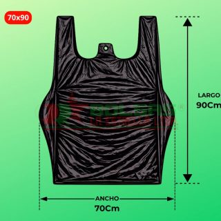 Bolsas Camiseta 70x90 - Paquetes (100 Unds), Negro (Virgen)