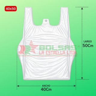 Bolsas Camiseta 40x50 - Sacos (5.000 Unds), Blanco (Virgen)