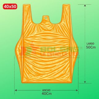 Bolsas Camiseta 40x50 - Paquetes (100 Unds), Naranjo (Virgen)