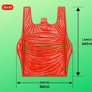 Bolsas Camiseta 35x40 - Saco (10.000 Unds), Rojo (Virgen)