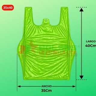 Bolsas Camiseta 35x40 - Saco (10.000 Unds), Verde (Virgen)